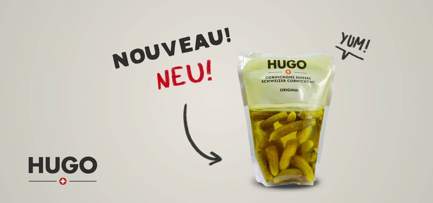 Découvrez le nouveau doypack de cornichons suisses HUGO !