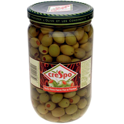 Olives vertes farcies aux poivrons