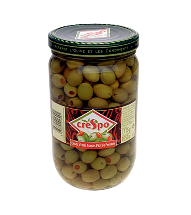 Olives vertes farcies aux poivrons Olives vertes farcies aux poivrons