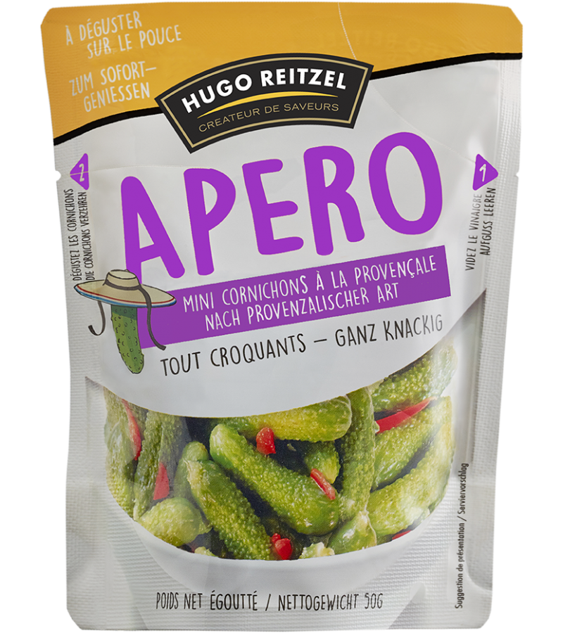 SACHET APERO CORNICHONS À LA PROVENCALE SACHET APERO CORNICHONS À LA PROVENCALE