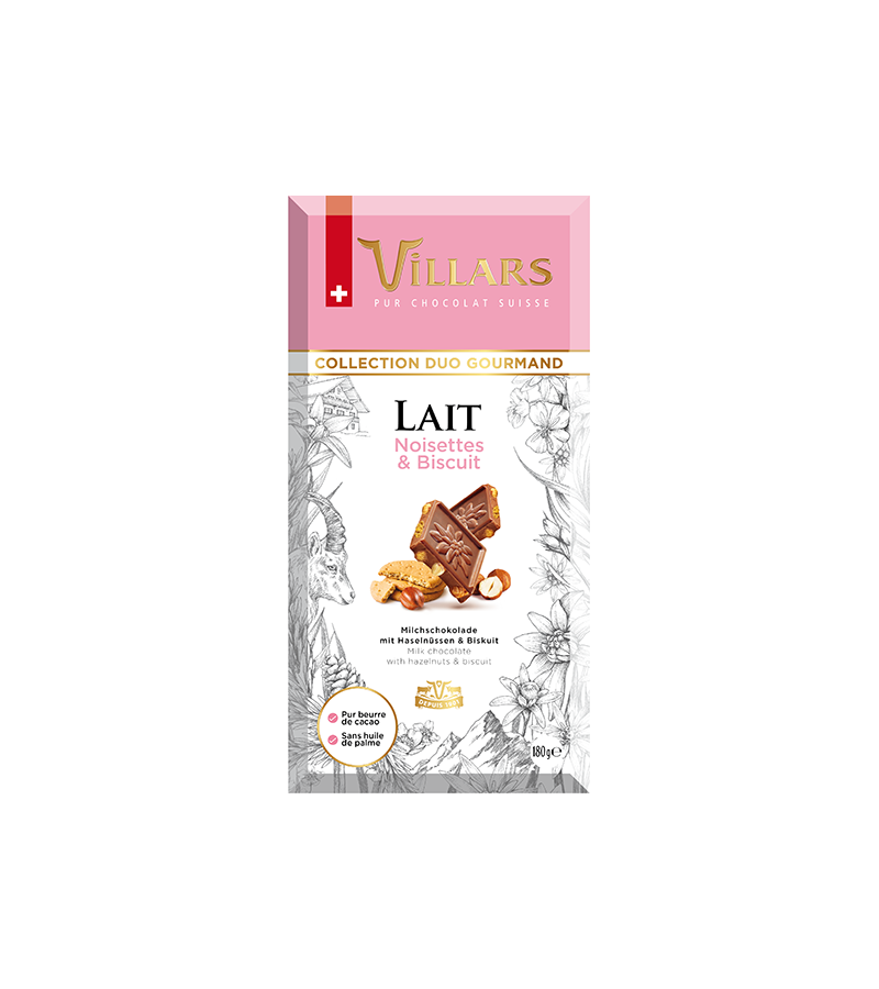 Villars Vollmilchschokolade Haselnuss/Biskuit 180g Villars Vollmilchschokolade Haselnuss/Biskuit 180g